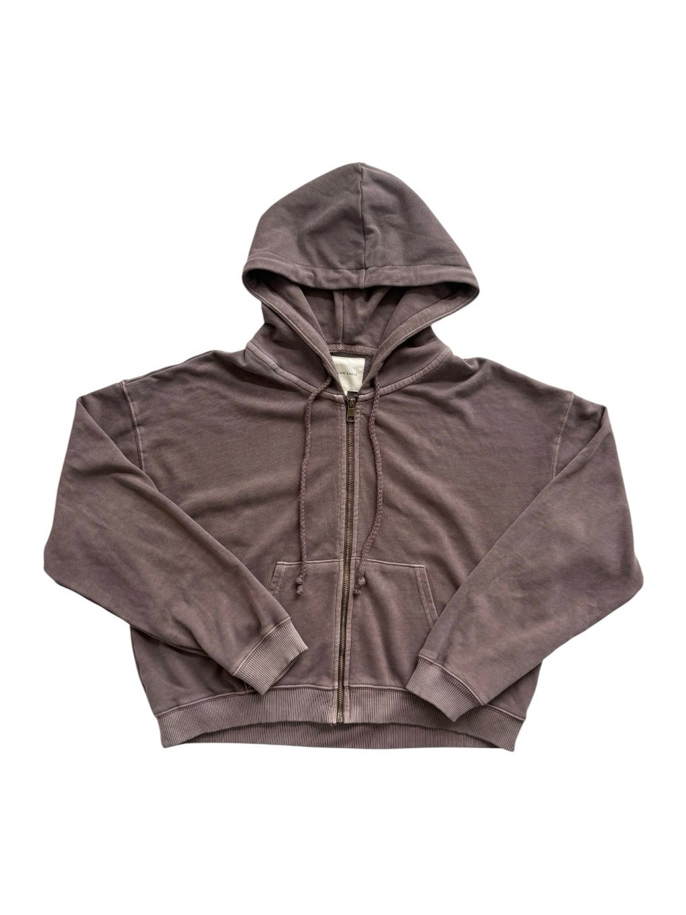 American Eagle Brown Vintage Wash Zip Up Hoodie Small